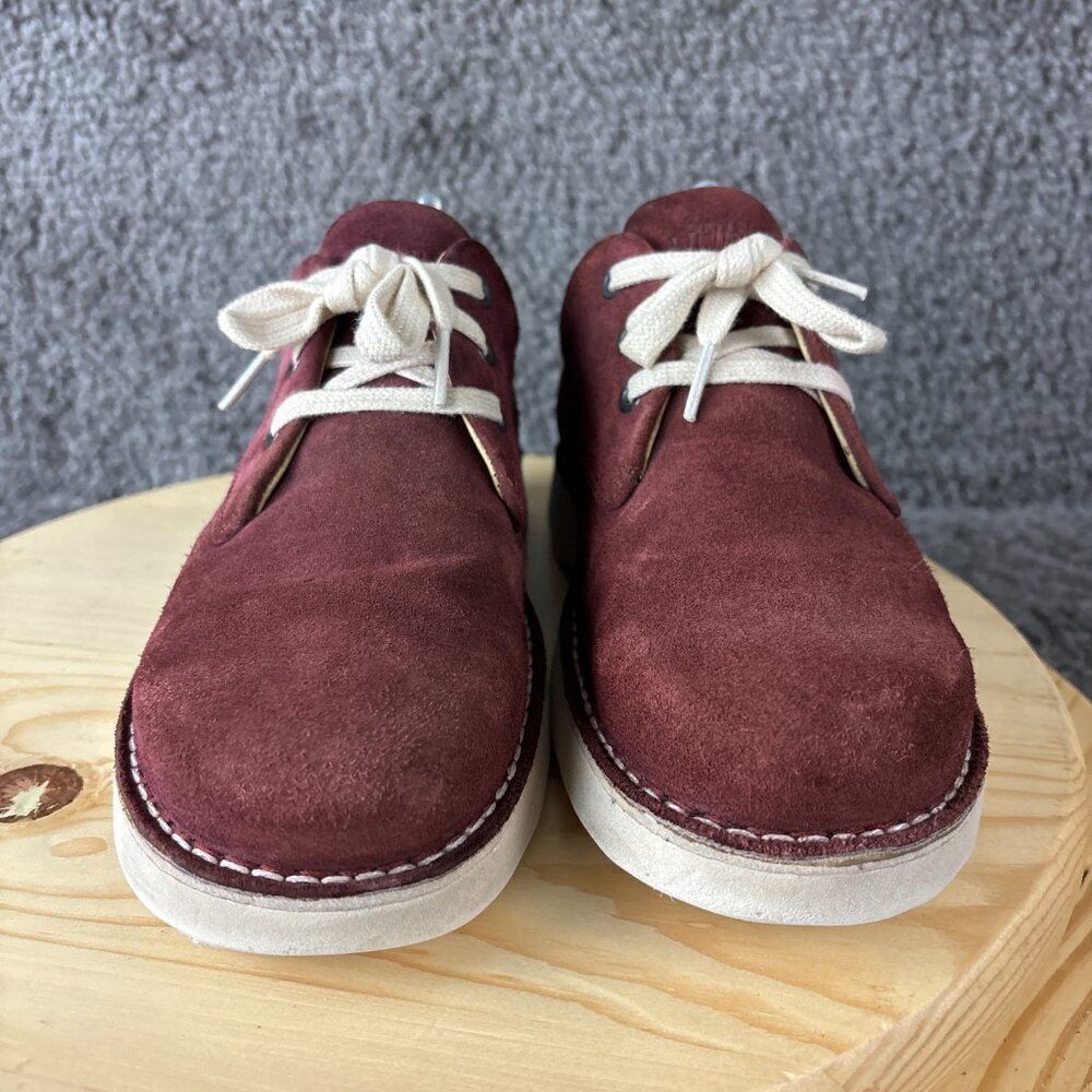 Samuel Hubbard Derby Mens 7.5 Red Suede Vibram Oxford Shoes Made in Portugal - Picture 3 of 11